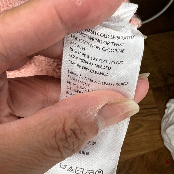 Free People Pink Villa Cable Sweater Size XS 3/4 sleeve - Picture 8 of 8